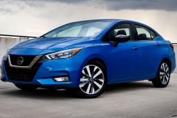 2022 Nissan Versa SV front left in blue